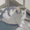 Rosie on the porch<br>
                      21 by 23 inches, pastel on Bristol board, 2021