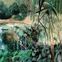Alley pond Marsh, 42" 
                      x 22" pastel on bristol paper, 2015