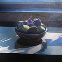 A Bowl of Figs on my Window 
                      Sill, acrylic paint on museum board, 17” by 22”